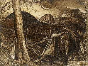 Una escena rústica, 1823 de Samuel Palmer